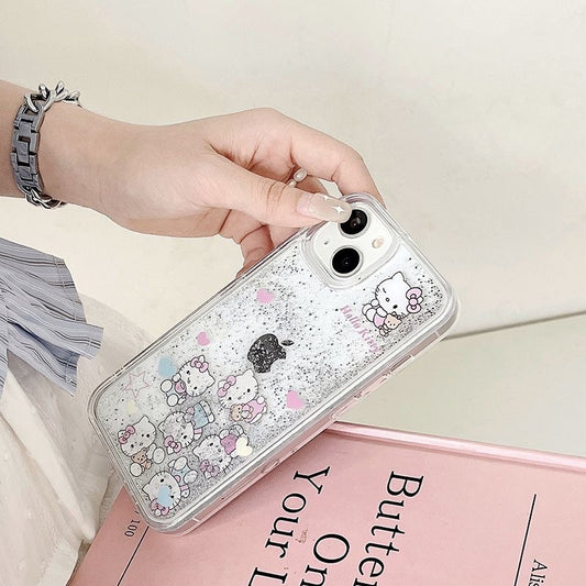 Hello kitty iphone 流砂の スマホケース かわいいキティちゃん ケース すべてのモデル 全機種